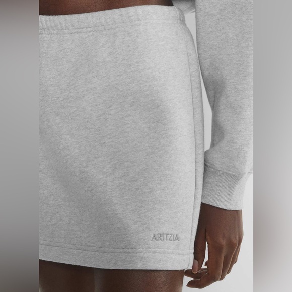 Aritzia Dresses & Skirts - Aritzia TNA Sweatfleece Heather Grey Mini Skirt Size Medium Athleisure Lounge